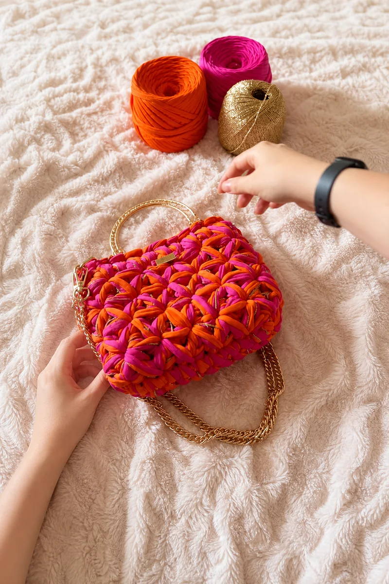 Sacs a main crochet fait main ZolaBelle, reference ZB028.